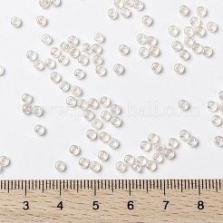 MIYUKIラウンドロカイユビーズ  日本製シードビーズ  （rr281)淡い桃色の裏地付きクリスタルab  8/0  3mm  穴：1mm  約422~455PCS /ボトル  10 G /ボトル&nbsp;SEED-JP0009-RR0281