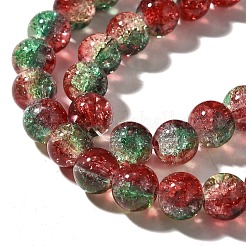 Christmas Theme Crackle Glass Beads Strands&nbsp;X1-CCG-C002-8mm-12