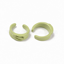スプレー塗装された合金カフリング  オープンリング  カドミウムフリー＆鉛フリー  黄緑  内径：9.5mm&nbsp;RJEW-T011-03-RS