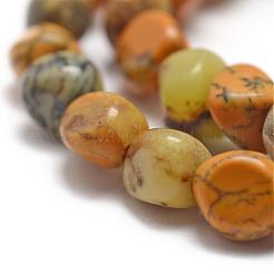Natural Yellow Moss Agate Beads Strands&nbsp;G-F464-02