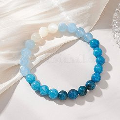 ラウンド天然宝石ストレッチビーズブレスレット  内径：2-1/4インチ（5.6cm）&nbsp;BJEW-JB12986