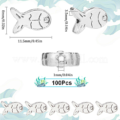 100Pcs Tibetan Style Fish Alloy Beads&nbsp;TIBEB-SC0001-34