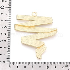 合金ビッグサイズペンダントトップ  シルクリボンチャーム  マットゴールドカラー  69.5x59x4.5mm  穴：4.2mm&nbsp;PALLOY-N179-92MG