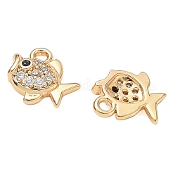 Brass Micro Pave Black Cubic Zirconia Charms&nbsp;CU-CBAB0CF-13G