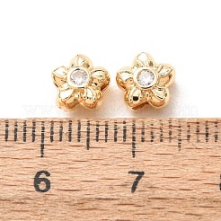 Brass Pave Cubic Zirconia Spacer Beads&nbsp;KK-F942-26G-02
