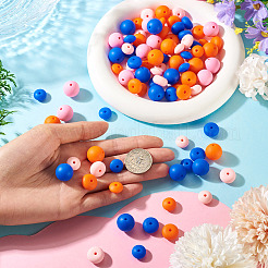 90Pcs 9 Styles Round & Rondelle Silicone Focal Beads&nbsp;SIL-TA0003-57A