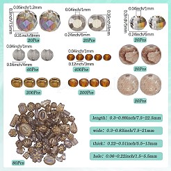 DIYビーズキット  アクリルビーズ入り  ガラスビーズ  キャメル  3~22.5x3~21x3~13mm  穴：1~5.5mm  1020pc&nbsp;DIY-SC0029-81C