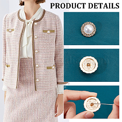 24Pcs 4 Styles 1-Hole Alloy Rhinestone Shank Buttons&nbsp;BUTT-NB0001-73