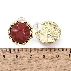 Valentine's Day Alloy & Resin Stud Earrings&nbsp;EJEW-T055-02A