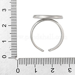 Non-Tarnish 304 Stainless Steel Cuff Ring Settings&nbsp;STAS-E202-02F-P