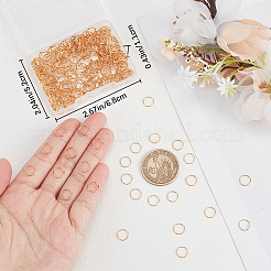300 個真鍮オープン丸カン  長持ちメッキ  ラウンド  18KGP本金メッキ  20ゲージ  8x0.8mm  内径：6.4mm&nbsp;KK-BBC0008-72A