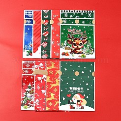 18個 9スタイル クリスマステーマ プラスチック包装ポーチ 巾着袋  長方形  ミックスカラー  17.5x12x0.01cm  2個/スタイル&nbsp;ABAG-FS0001-04