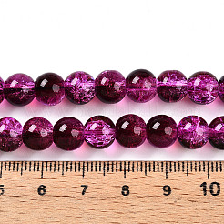 Transparent Crackle Glass Bead Strands&nbsp;GLAA-T025-8mm-02F