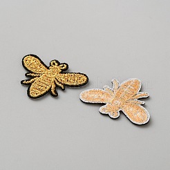 機械刺繍布地手縫い/アイロンワッペン  マスクと衣装のアクセサリー  アップリケ  ミツバチ  ゴールデンロッド  25.5x32.5x1.5mm&nbsp;PATC-WH0683-17A-01