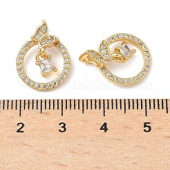 Brass Micro Pave Cubic Zirconia Pendants&nbsp;KK-Q068-28G