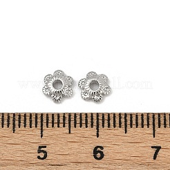 真鍮製スペーサービーズ  花  プラチナメッキ  6x5.5x1.5mm  穴：1.4mm&nbsp;KK-D375-11P