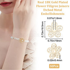 50Pcs Rack Plating 304 Stainless Steel Filigree Joiners&nbsp;STAS-BBC0002-48