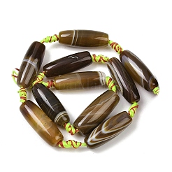 Natural Banded Agate Beads Strands&nbsp;G-C258-06