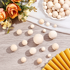 110Pcs Wooden Round Ball&nbsp;WOOD-PA0001-85