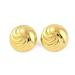 女性用304ステンレススチールスタッドピアス  テクスチャラウンド  ゴールドカラー  30mm&nbsp;STAS-Z111-09G