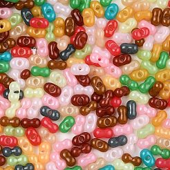 焼付塗装ガラスシードビーズ  ピーナッツ  ミックスカラー  6x3.5x3mm  穴：1mm  約4500個/ポンド&nbsp;SEED-L011-09A-01