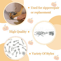 15Pcs Halloween Alloy Replacement Zipper Sliders&nbsp;HJEW-TAC0124