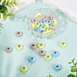 30Pcs Spray Painted Faceted Resin European Beads&nbsp;RESI-TADJ0001-05B