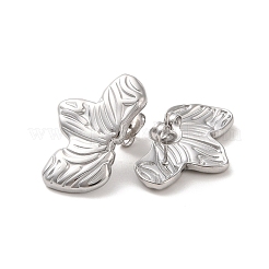 変色しないリーフ 304 ステンレススチール製スタッドピアス（女性用）  25x16mm&nbsp;EJEW-L272-034P-07