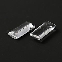 クリアガラスカボション  長方形  透明  25x10x5mm&nbsp;GLAA-SZC0001-02