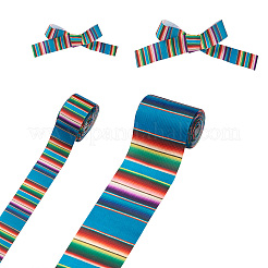 2Rolls 2 Styles Stripe Pattern Printed Polyester Grosgrain Ribbon&nbsp;OCOR-TA0001-37N
