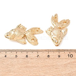 合金ペンダント  金魚チャーム  ラックめっき  長持ちメッキ  鉛フリー＆カドミウムフリー  ゴールドカラー  24x37.5x7.5mm  穴：1.2~2.5mm&nbsp;AL-CBAB7DD-16G