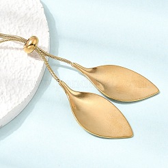 調節可能な304ステンレススチール製リーフペンダントラリアットネックレス（女性用）  ゴールドカラー  18.72インチ（47.55cm）&nbsp;SA-CBAB727-03G