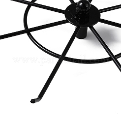 2段回転式アイアンネックレスディスプレイラック  ネックレス収納用ジュエリーオーガナイザーホルダー  電気泳動黒  21.2x42cm&nbsp;ODIS-K003-03EB