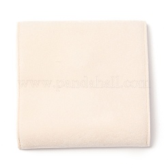 スクエアベルベットジュエリーバッグ  スナップファスナー付き  パパイヤホイップ  10x10x1cm&nbsp;LS-TP-B001-01B-02