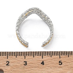 304ステンレススチール製トリプルウェーブカフオープンリング（女性用）  イオンプレーティング（ip）  ゴールデン·ステンレス鋼色  12.5mm  usサイズ8 1/2(18.5mm)&nbsp;RJEW-A095-03PG