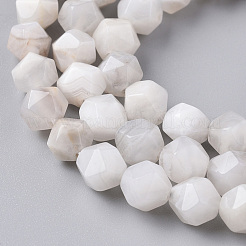 Natural White Crazy Lace Agate Beads Strands&nbsp;G-F668-03-6mm