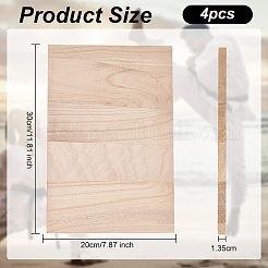 長方形の木製ブレーカーボード  空手ショーのトレーニング用  パパイヤホイップ  30x20x1.35cm&nbsp;WOOD-WH0131-02C