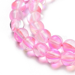 透明ガラスビーズ  ラウンド  パールピンク  6mm  穴：1mm  約61~62個/連  34~35cm&nbsp;GLAA-B022-6mm-01