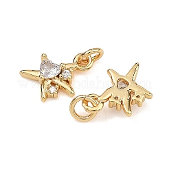 SHEGRACE Brass Micro Pave Clear Cubic Zirconia Charms&nbsp;XGRQ2O969-419G