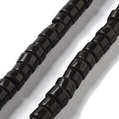 手作りのネパールランプワークビーズ  コラム  ブラック  8~8.5x4~6mm  穴：1.8mm  約131個/連  25.79''（65.5センチメートル）&nbsp;LAMP-Z008-04A