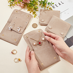 Lint Cloth Jewelry Gift Pouches with Snap Fastener&nbsp;ABAG-WH0045-08A