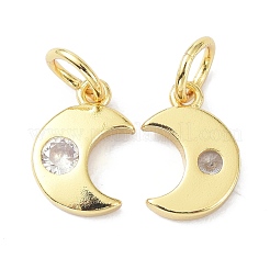 Brass Cubic Zirconia Charms&nbsp;ZIRC-C022-20G