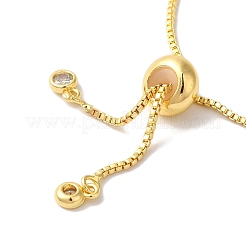 女性用真鍮マイクロパヴェキュービックジルコニアシルバーブレスレット  蝶結び  18KGP本金メッキ  10-1/2インチ（26.8cm）  蝶結び：18.5x31.5mm&nbsp;LS-BJEW-C070-01A-G