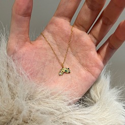レインボー 925 スターリングシルバー マイクロパヴェ キュービックジルコニア ペンダントネックレス 女性用  18KGP本金メッキ  15.79インチ（40.1cm）&nbsp;NJEW-F338-06G
