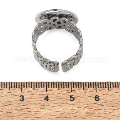 304ステンレススチールカフリング部品  丸いベゼルパッドリングセッティング  ステンレス鋼色  18mm  トレイのサイズ：16mm&nbsp;SA-CBA37BC-14E-P