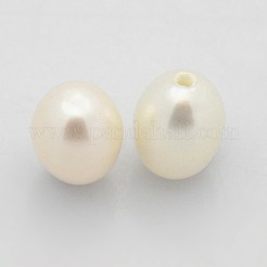 天然な培養された淡水パールビーズ  片穴  ライス  グレードAAA  ミックスカラー  8x6~6.5mm  穴：1mm&nbsp;PEAR-M001-M