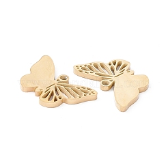 ステンレススチールチャーム201個  中空  蝶のチャーム  ゴールドカラー  12x18x1mm  穴：1.5mm&nbsp;X-STAS-G272-01G