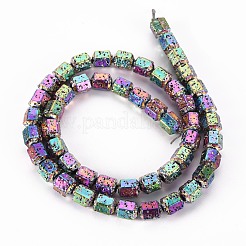 Electroplated Natural Lava Rock Beads Strands&nbsp;X-G-T114-71E