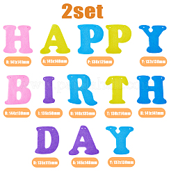 Non-Woven Fabric Cloth Happy Birthday Word Garlands&nbsp;AJEW-WH0398-007
