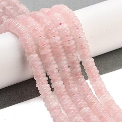 天然石ローズクォーツビーズ連売り  ロンデル  6~6.5x2~2.5mm  穴：1.2mm  約174個/連  15.35''（39センチメートル）&nbsp;G-Q159-B21-01